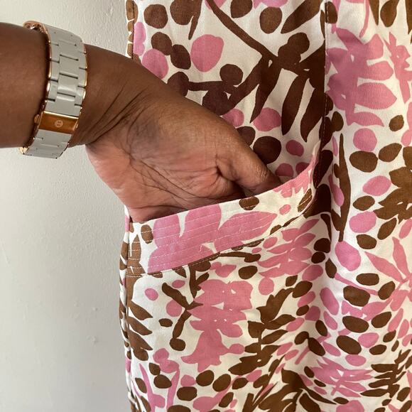 Boden Iona Button Detail Dress Womens 8R Pink Brown Shadow Bloom Casual Floral - Picture 5 of 10